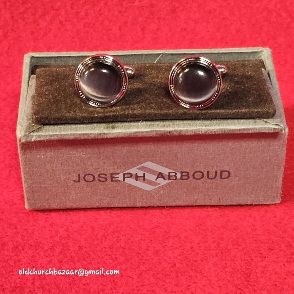 Vintage men’s Joseph Abboud Stone Like Designer Quality Cuff Links With Box